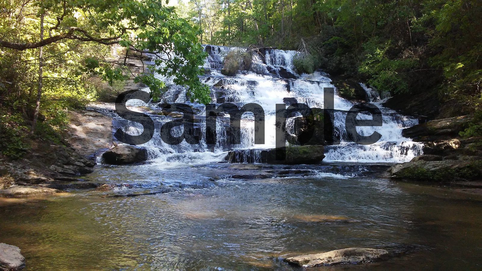 “Flowing Strength – Waterfall Digital Art